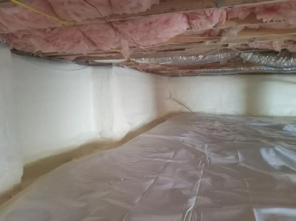 Crawl space encapsulation with closed-cell spray foam for Spray Foam Roofing in West Livingston