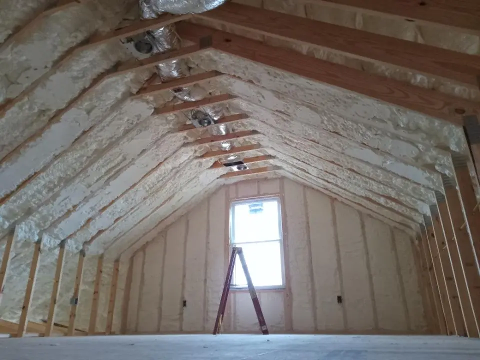 Spray foam roofing application for Crawl Space Insulation project in West Livingston